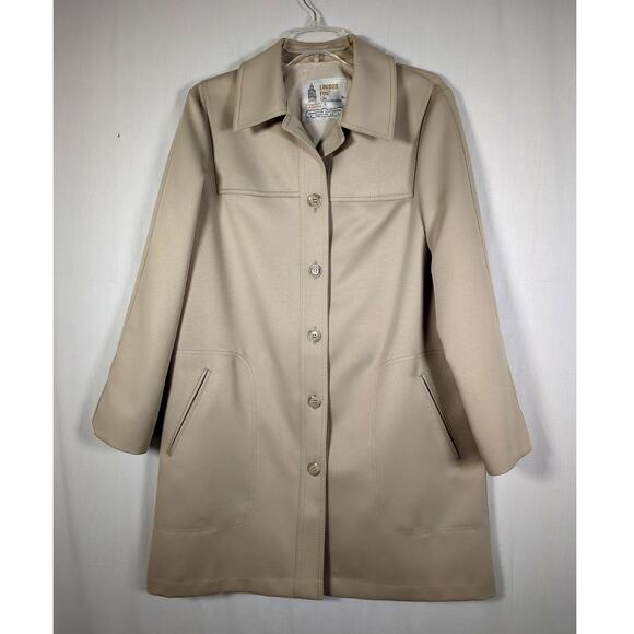 London Fog Maincoats Trench Coat Women 12 Reg Beige Lined Jacket Vtg Old Money - Picture 1 of 10
